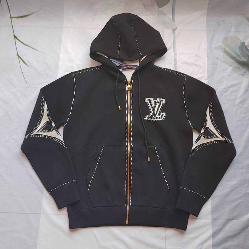 Louis Vuitton Graphic Intarsia Zipped Hoodie